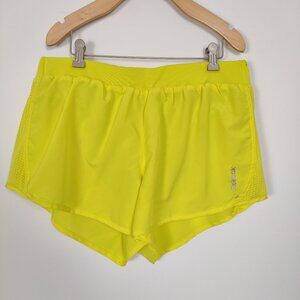 Reebok Women's Athletic Shorts Size XL Neon Yellow Running Gym Gorpcore Sporty